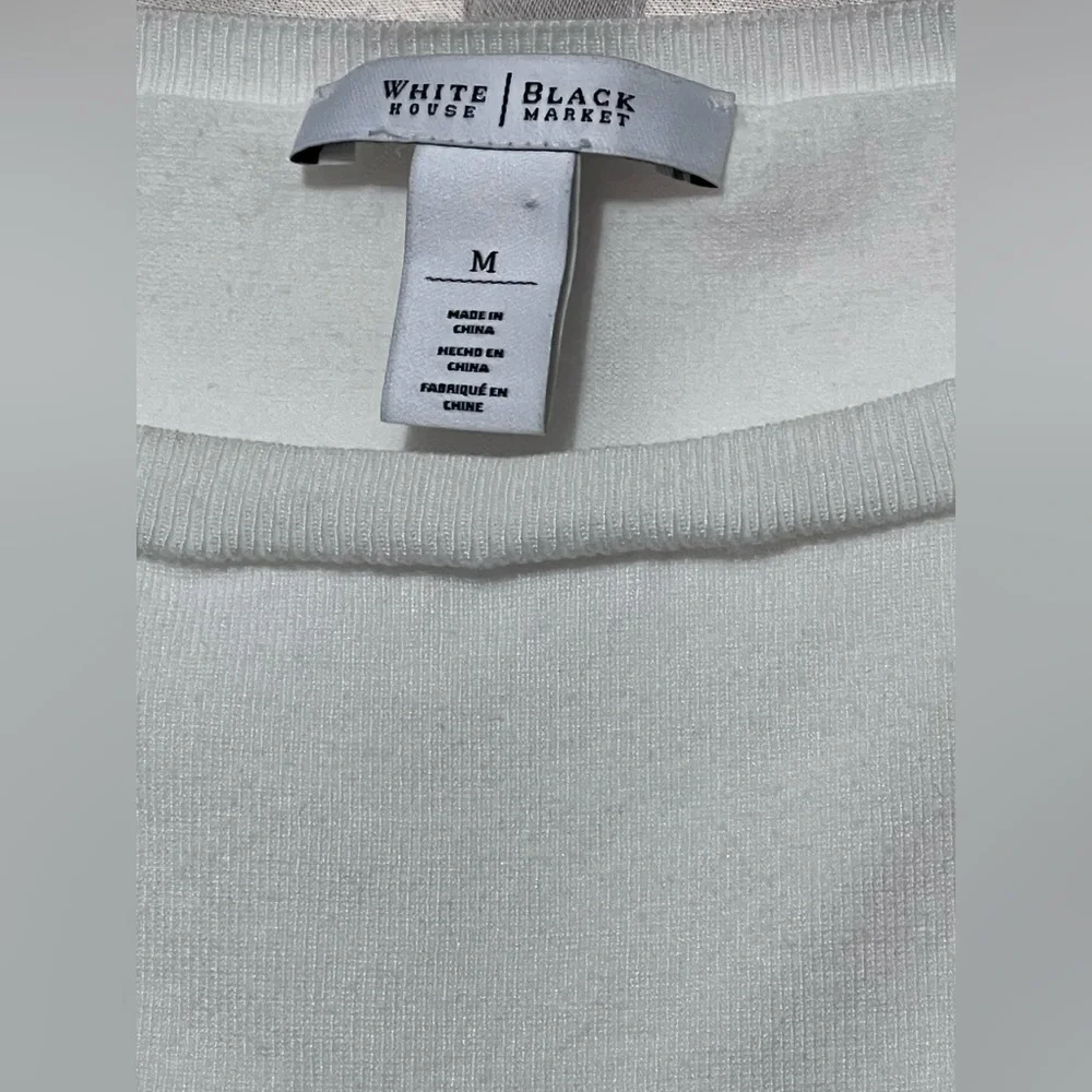 Women's White House Black Market Metallic Gold and Silver Sweater - Picture 2 of 6